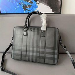Designers briefcase luxury men business bags package Striped design laptop bag Letter design leather handbag messenger capacity sh321u