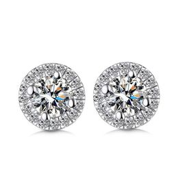 9K 14K 18K Gold Stud Round Shape Group Setting D F Color VVS Clarity Moissanite Stone Earring Beautiful Forever Brilliant275f