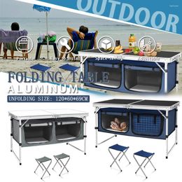 Camp Furniture Portable Folding Camping Table Outdoor With Storage Bag Foldable Desk For Travel Beach