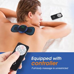 Portable Slim Equipment LCD Display EMS Neck Massage Electric Massager Cervical Neck Back Patch 8 Mode Pulse Muscle Stimulator Portable Relief Pain 231204