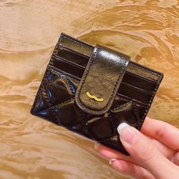 Mini Wallet Womens Card Holder 10cm Oil Wax Leather Diamond Cheque Gold Hardware Metal Buckle Luxury Handbag Multi-Pocket Stylish Clutch Bags Mens Wallet Sacoche