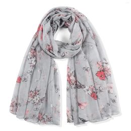 Scarves Lightweight Print Floral Pattern Scarf Shawl Fashion Flower Wrap Long Sunscreen