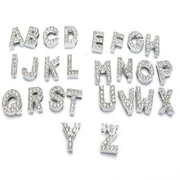 8mm 10mm A-Z Alphabet 0-9 Numbers Zinc Alloy Slider Letter Charms Symbol Full Rhinestones Mixed 130pcs290W