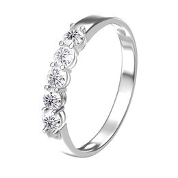 AEAW 14k White Gold 0 1ct m Total 0 5ctw DF Round Cut Engagement&Wedding Lab Grown Diamond Band Ring for Women 2202282958