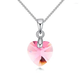 Pendant Necklaces 1000se 1-2116 Fashion Woman Necklace Classic Austrian Crystal Exquisite Colourful Heart Shape Jewellery