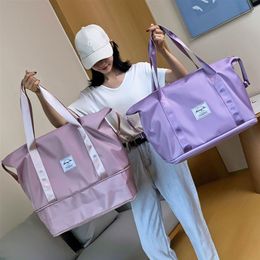 Super Large Capacity Folding Bag Travel Bags Tote Carry On Luggage Storage Hand Bag Waterproof Duffel Set Women Drop2713