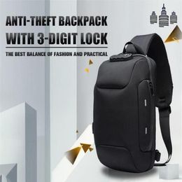 Backpack Anti-theft With 3-Digit Lock Shoulder Bag Waterproof For Mobile Phone Travel LXX9305B