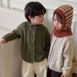 Sets Autumn Girl Knitted Cardigan Kids Boy;s Fashion Sweater Children Solid Simple Casual Tops Jacket Kid Cotton Knit Coat 231202