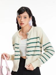 Women's Knits YHLZBNH Women Long Sleeve Short Cardigan Sweaters Contrast Colour Loose Fit Open Front Knit Crop Tops