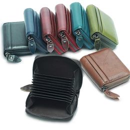 Card Holders Men Multi-card Position Wallet Genuine Leather Visiting Cards Holder Like Musical Instrument Organ Package2399