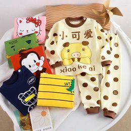 Clothing Sets Cartoon Animal Children's Clothes Pure Cotton Baby Warm Underwear Set Girl Boy Spring Autumn