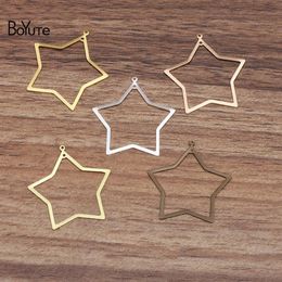BoYuTe 100 Pieces Lot 29MM Star Charms Pendant Whole DIY Handmade Fililgree Metal Brass Jewelry Materials198B