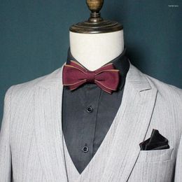 Bow Ties Suit Accessories Skinny Groom Cravat English Gentleman Style Formal Business Men Solid Classic Bowknot Bowtie