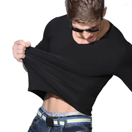 Men's Suits A2576 Fit T-Shirt Long Sleeve Crew V-Neck Solid Colour Casual Sports Muscle Tees Plus Size Simple Style T-shirts