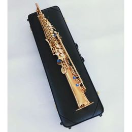 Soprano Straight JPS-547 GL B(B) Tune Tube Saxophone Brass Gold Lacquer Brand Quality Students Musical Instruments Sax with Case AAA
