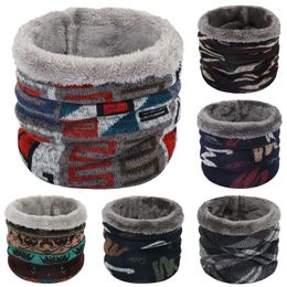 Scarves Cold-proof Neck Geometric Pattern Knitted Scarf Winter Outdoor Windproof Pullover Collar Ski Face Cover Soft