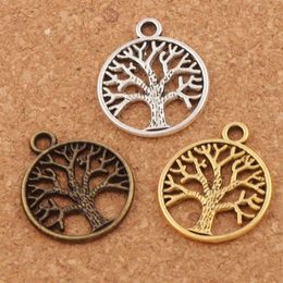 Family Tree Of Life Charms Pendants 200pcs lot Antique Silver Bronze Gold Jewellery DIY L463 20x23 5mm 298G