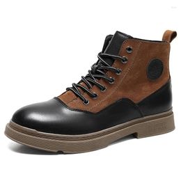 Boots Fashion Casual Outdoor Waterproof High-top Men Ankle Retro Tooling Anti Slippery Bare Shoes