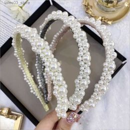 Headwear Hair Accessories Fashion hair accessories women's pearl headband princess flower non-slip haiands headband wild ly girl hair band headwear Q231204