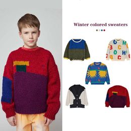 مجموعات الأطفال سترة 2023 خريف شتاء BC Boys Girls Cloths for Plicked Pullover Warm Metontwear Cartoon v Neck Cardigan 231204