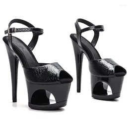 Sandals LAIJIANJINXIA 17CM/7Inch PU Upper Sexy Exotic Women Platform Fashion High Heels Pole Dancing Shoes 010