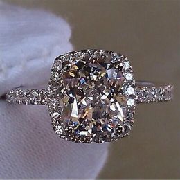choucong Dazzling Lady's White Diamonique 925 Silver Wedding Band Ring Sz 5-10 Gift188S