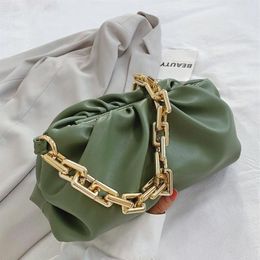 Evening Bags Clutches Hobos Bag For Women Cloud Soft Leather Single Shoulder Purse Crossbody Handbag Gold Chains Clip254F