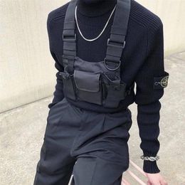 2021 New Nylon Chest Rig Bag Black Vest Hip Hop Streetwear Functional Tactical Harness Chest Rig Kanye Bag310z