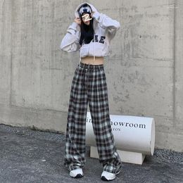 Men's Pants Chequered Children's 2023 Autumn/Winter American Loose Straight Tube Casual High Waist Slim Drop Wide Leg