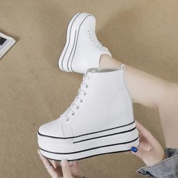 Height Increasing Shoes Fashion Sneakers White Chunky Platform Wedge Shoes Designers 10.5cm Height Increased Woman Sports Casual Shoe Tennis Female 231204