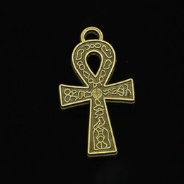 34pcs Zinc Alloy Charms Antique Bronze Plated egyptian ankh life symbol Charms for Jewelry Making DIY Handmade Pendants 38 21mm195Q