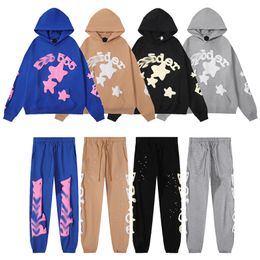 New designer quality good American fashion brand Sp555555 stars foam printed pure cotton hoodie hoodie pants autumn men and womenS-XL
