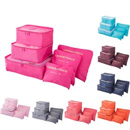 banabanma 6PCS Set Travel Storage Bag in Bag Luggage Organiser Cube Packing Bags for Clothing302B