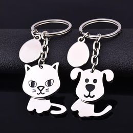 50pcs lot 360-revolving cat keychain cute key ring for women dog key chain key holder portachiavi bag charm 283i