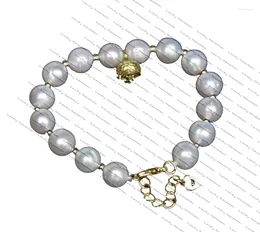 Strand Fashion Adjustable 10mm Round White Freshwater Pearls Bracelet Clasp C445 Charm Bracelets For Women