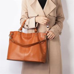 Shoulder Bags Nesitu High Quality Black Grey Brown Genuine Leather Women Messenger Bag Female Lady Handbags A4 Office Tote M7988