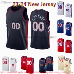 Custom 2023-24 New Season Printed Basketball 0 TyreseMaxey Jerseys Navy White Blue Grey Jersey.Message Any number and name on order