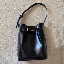 Evening Bags Korean Designer Bucket Bag Women's Cowhide Casual One Shoulder Crossbody Handbag Trend Versatile Large Capacity Female