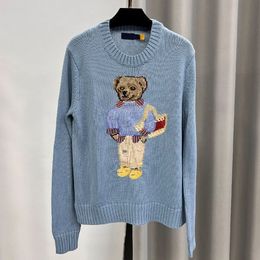 Brand RL Polo Sweater Designer Man Women Casal High Street Knits Bear suéter de pólover bordado da moda Laurens de malha 3884