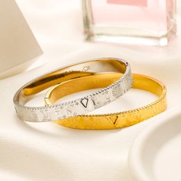 Brand Jewelry Designer Bracelet for Women Luxury 18k Gold Plated Bangle Style Jewelry Stainless Steel High Quality Bracelet Wedding Birthday Love Gift Bracelets