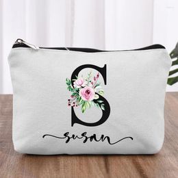 Party Supplies Personalized Makeup Bag Bridesmaid Cosmetic Bags Pouch Gifts For Her Custom Initial Make-up Toiletry Proposal