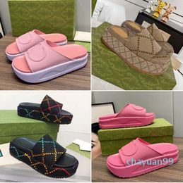 womens designer sandal platform slides men slipper thick bottom flip flops flat casual beach sandale genuine leather high quality with box