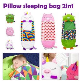 Sleeping Bags Kids Sleeping Bag Children's Cartoon Lazy Sleep Sack Boys Girls Plush Doll Pillow Warm Animal Sleepsacks for Christmas Gift 231204