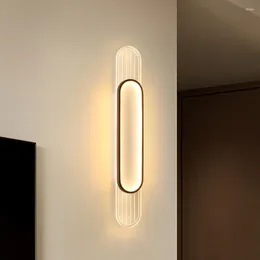 Wall Lamp Creative Luxury Long Strip Living Room TV Grille Background Light Bedroom Bedside Aisle Staircase Sconce