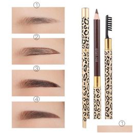 Eyebrow Enhancers Epacket Arrival Flamingos Leopard Professional Make-Up Pencil Brushblack/Brown/Gray Drop Delivery Health Beauty Ma Dhdvr