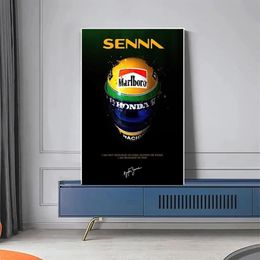 Modern F1 Racer Helmet Canvas Painting Posters Famous Formula 1 World DHAMPION Paintings Prints Graffiti Wall Art Pictures Home De200Z