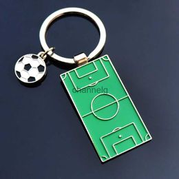 Key Rings Mini Football Basketball Court Keychain For Men Women Soccer Key Chains Football Team Souvenir Gift Car Key Accessories Chrams YQ231204