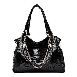 Shoulder bag luxurys Designers Bags Solid Sequin Womens Handbag Large Capacity Handbags Multipurpose Black Bag Messager Slanting P274r
