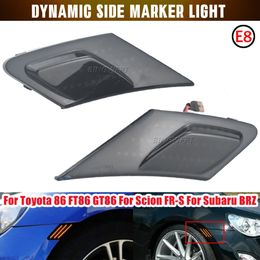 2PCS LED Dynamic Turn Signal Light For Toyota 86 FT86 GT86 Side Marker Indicator Sequential Lamps For Scion FR-S For Subaru BRZ