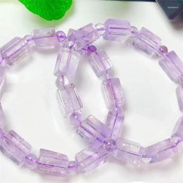 Strand Natural Lavender Amethyst Bracelet Reiki Healing Stone Fashion Jewellery Gift Party Girl Birthday Present 8x12mm